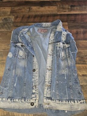 Brooklyn Cloth Women's Distressed Light Blue Denim Jacket